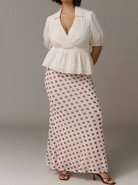 hutch Fowler Puff-sleeve Peplum Top in cream - women's blouse - view 4