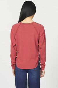 DEAR JOHN DENIM Kira Long Sleeve Top in red orche - women's long sleeve top - detail view