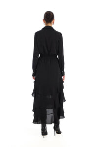 ALLISON NEW YORK Ella Textured Midi Skirt in black - women's skirt - alternate view