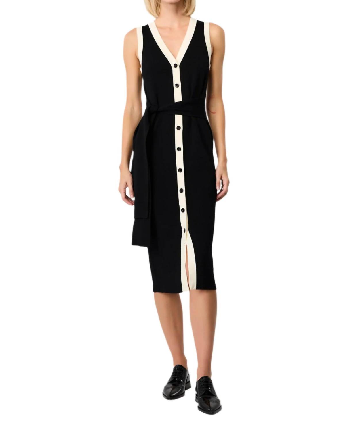 Toccin - Victoria Sleeveless Tie-front Midi Dress
