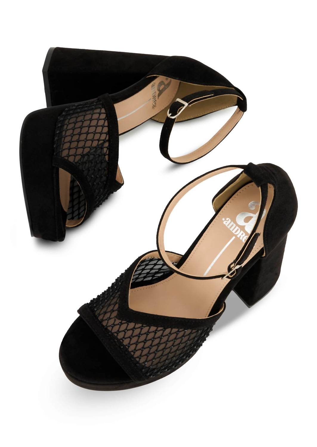 Andrea Women's Mesh Block Heel Sandal in black - women's sandal - view 4