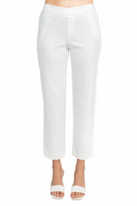 T Tahari - Mid Waist Pull On Ankle Slim Fit Crepe Pant With Pockets