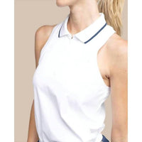 SOUTHERN TIDE Kristy Performance Tank in classic white - women's tank top - detail view