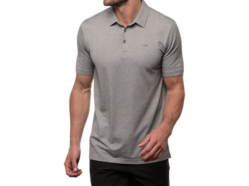 TravisMathew Dime Piece Polo in heather medium grey - men's shirt