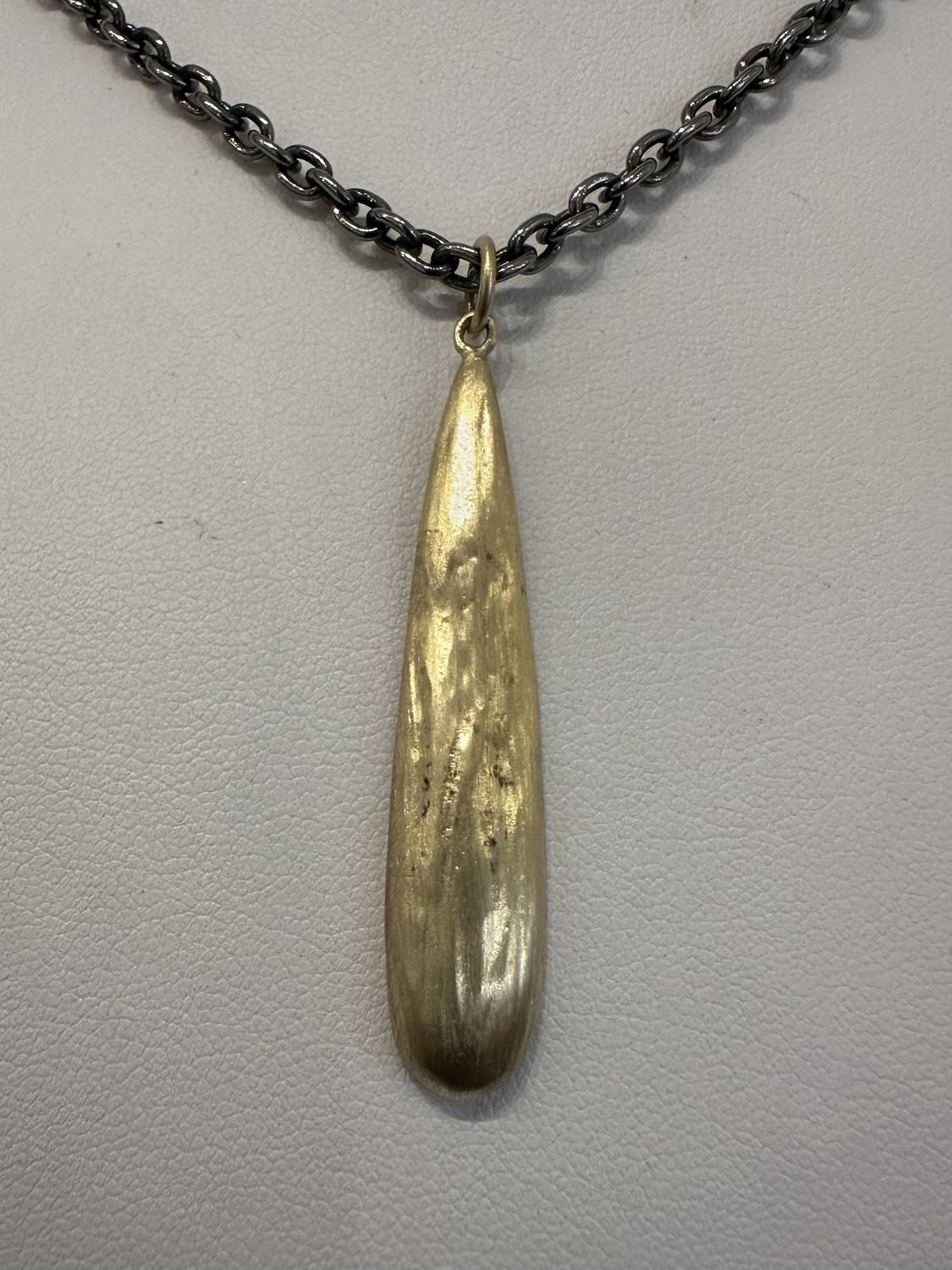 Lisa Ziff Designs - 10k Icicle Pendant Necklace With Rho Chain