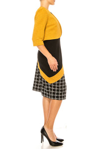 Maya Brooke - Angled Contrast Print Jacket Dress