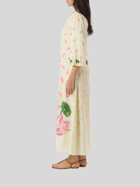 Verandah - Hand Beaded Blooming Lotus Midi Dress