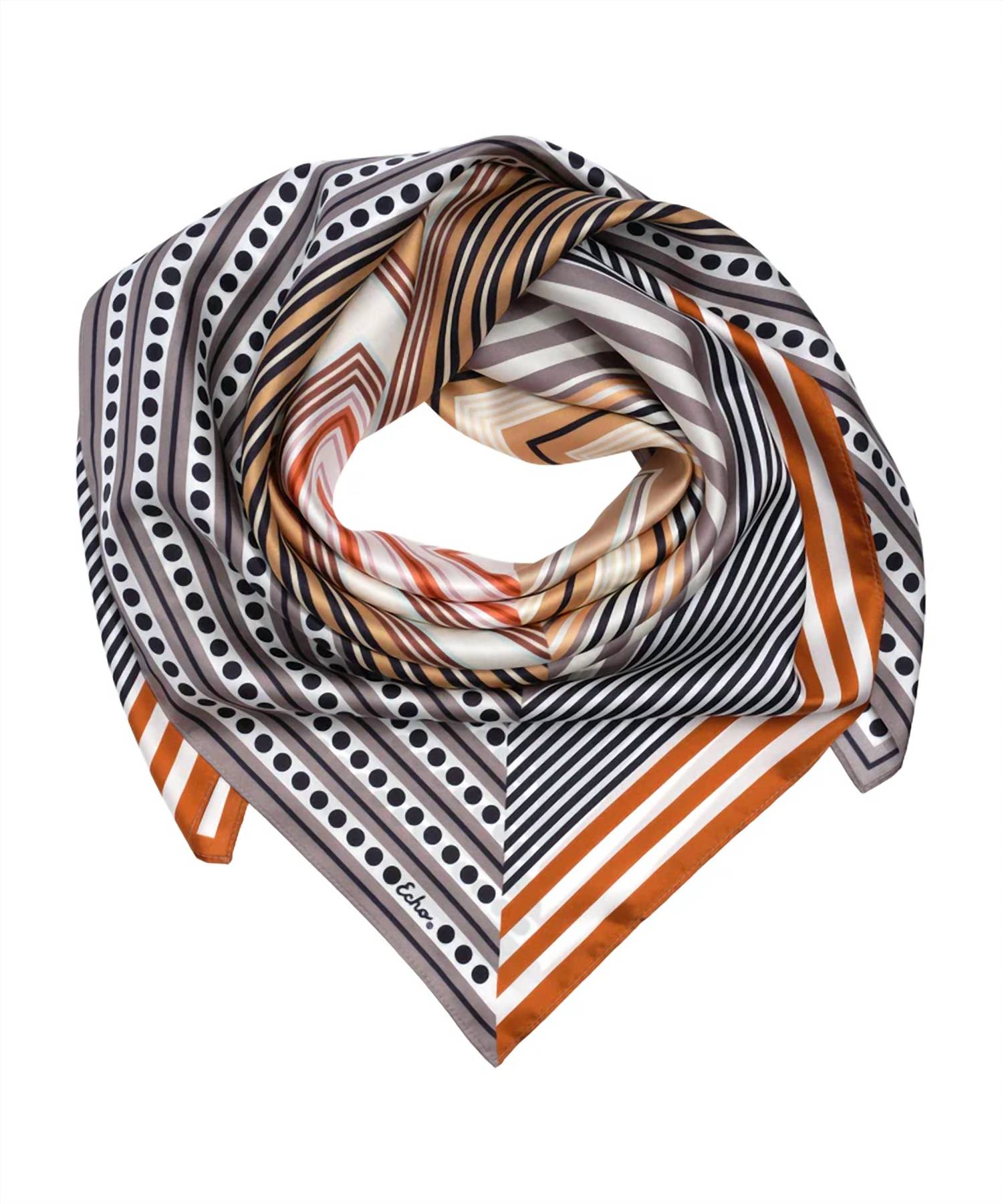 Echo - Stripe Vortex 35" Silk Square Scarf