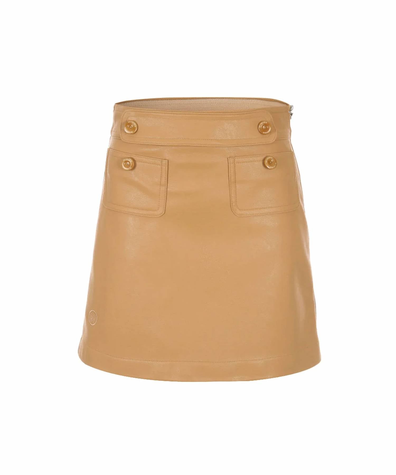 My Color Is - A-line Leather Skirt