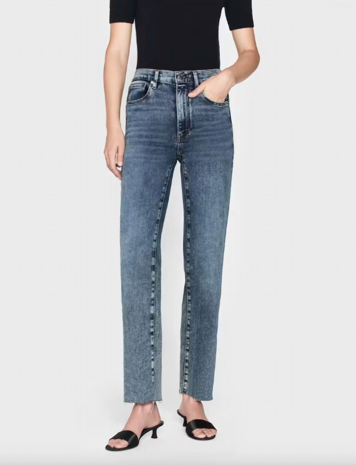 Frame - Le Sleek Straight Rowley Raw Fray Jean
