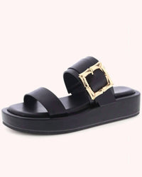 CCOCCI Women's Raya Chunky Platform Double Strap Sandals in black - women's sandal