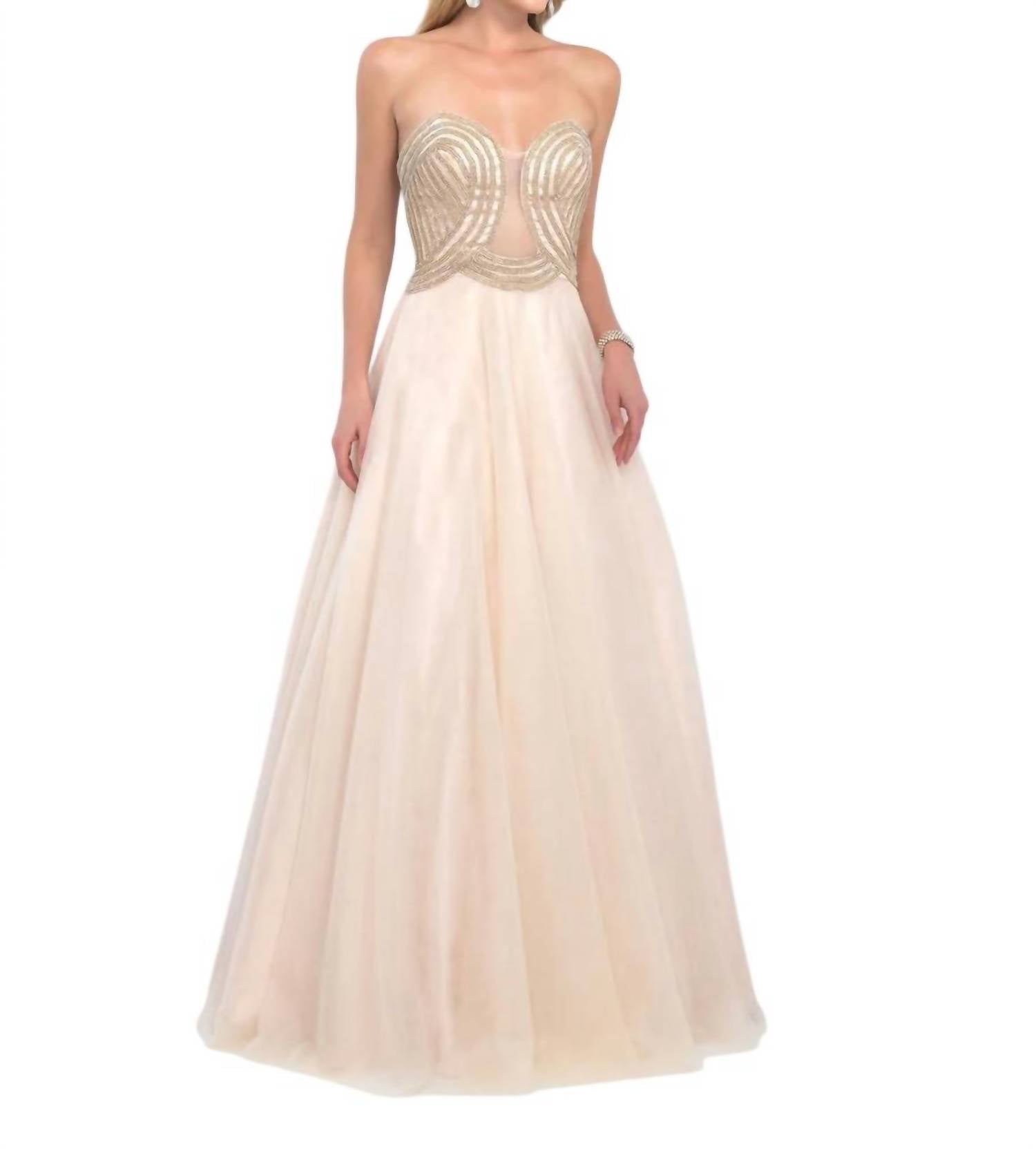 Blush Prom - Sweetheart Neck Beaded Bodice Gown