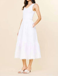 Skies Are Blue - Knit Tank Poplin Skirt Dress