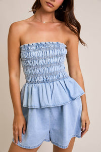 Le Lis - Sheyenne Socked Denim Romper
