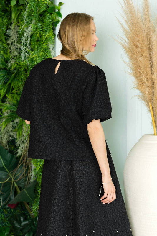 Joh - Textured Top with Pearls