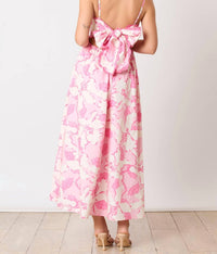 Peach Love Savannah Back Tie Maxi Dress in pink multi - women's dress - detail view