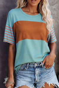 Aapparella - Color Block Striped Loose Tee