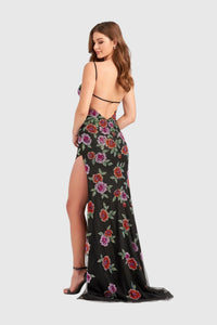 Ellie Wilde - Long Floral Prom Dress