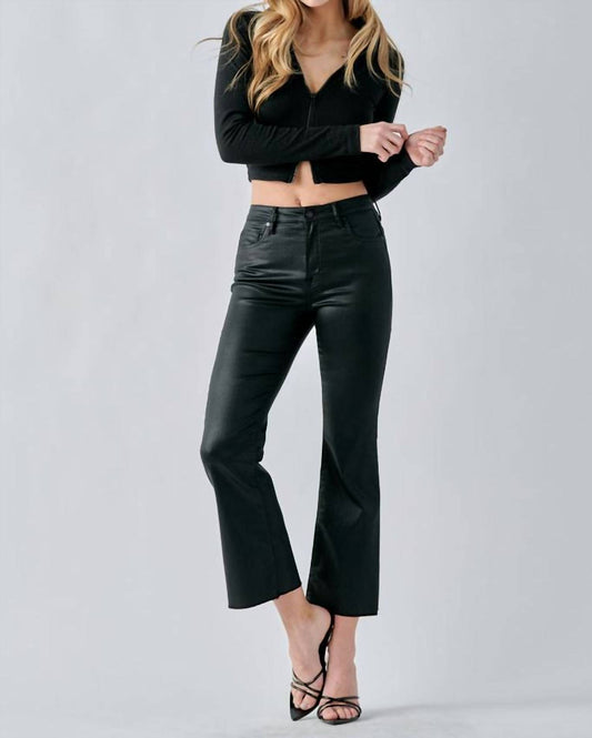 Hidden - Happi Hi-rise Coated Raw Hem Crop Jean