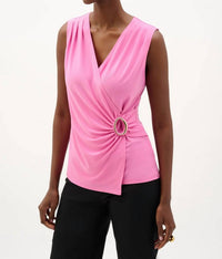 Joseph Ribkoff - Chic Sleeveless V-neck Pullover Top