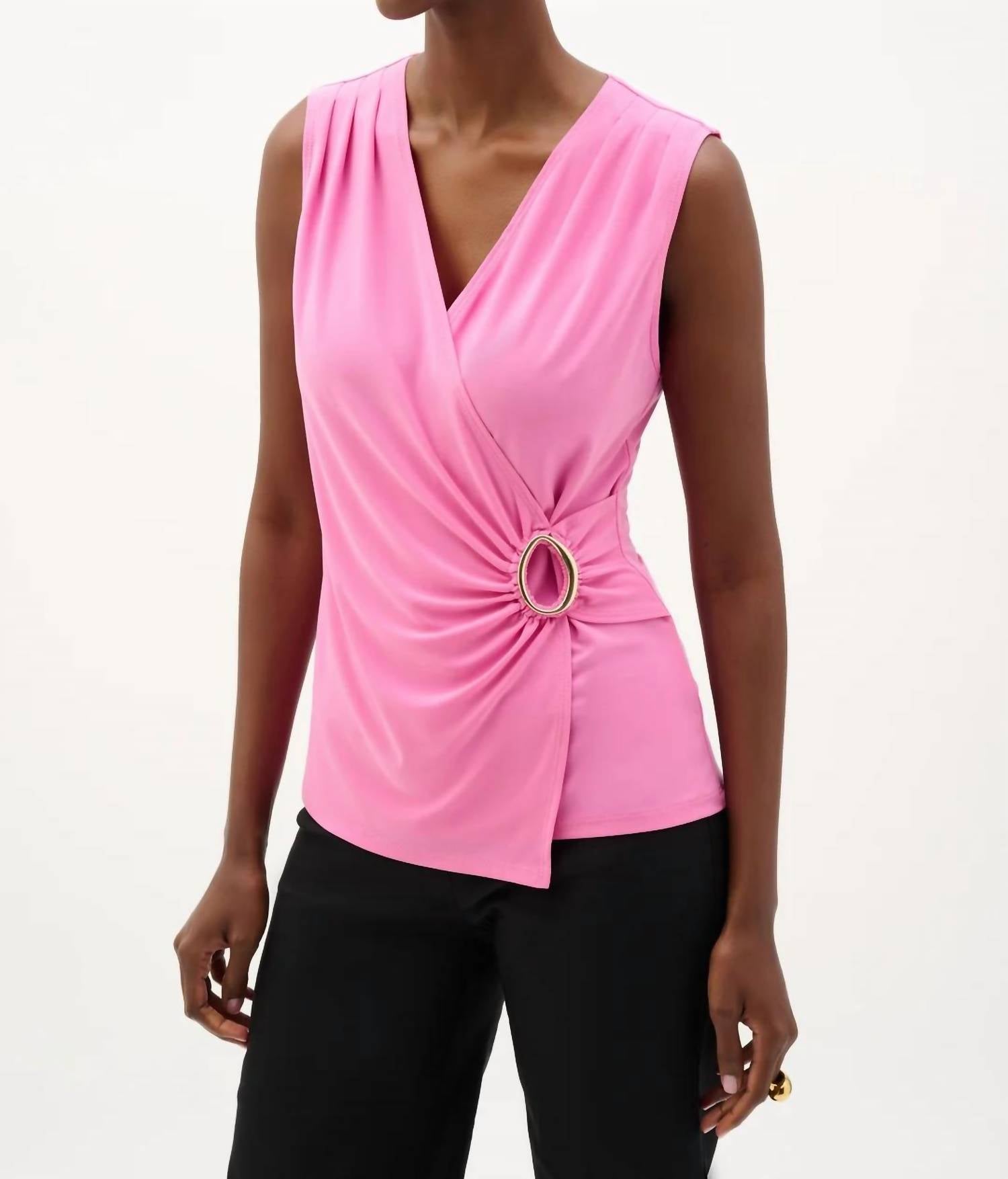 Joseph Ribkoff - Chic Sleeveless V-neck Pullover Top