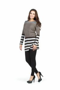 Papillon - Cold Shoulder Multi Stripe Dress