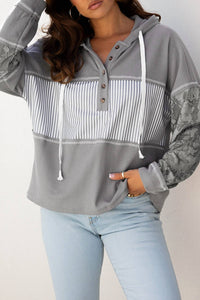 66Disco - Waffle Patchwork Hooded Top