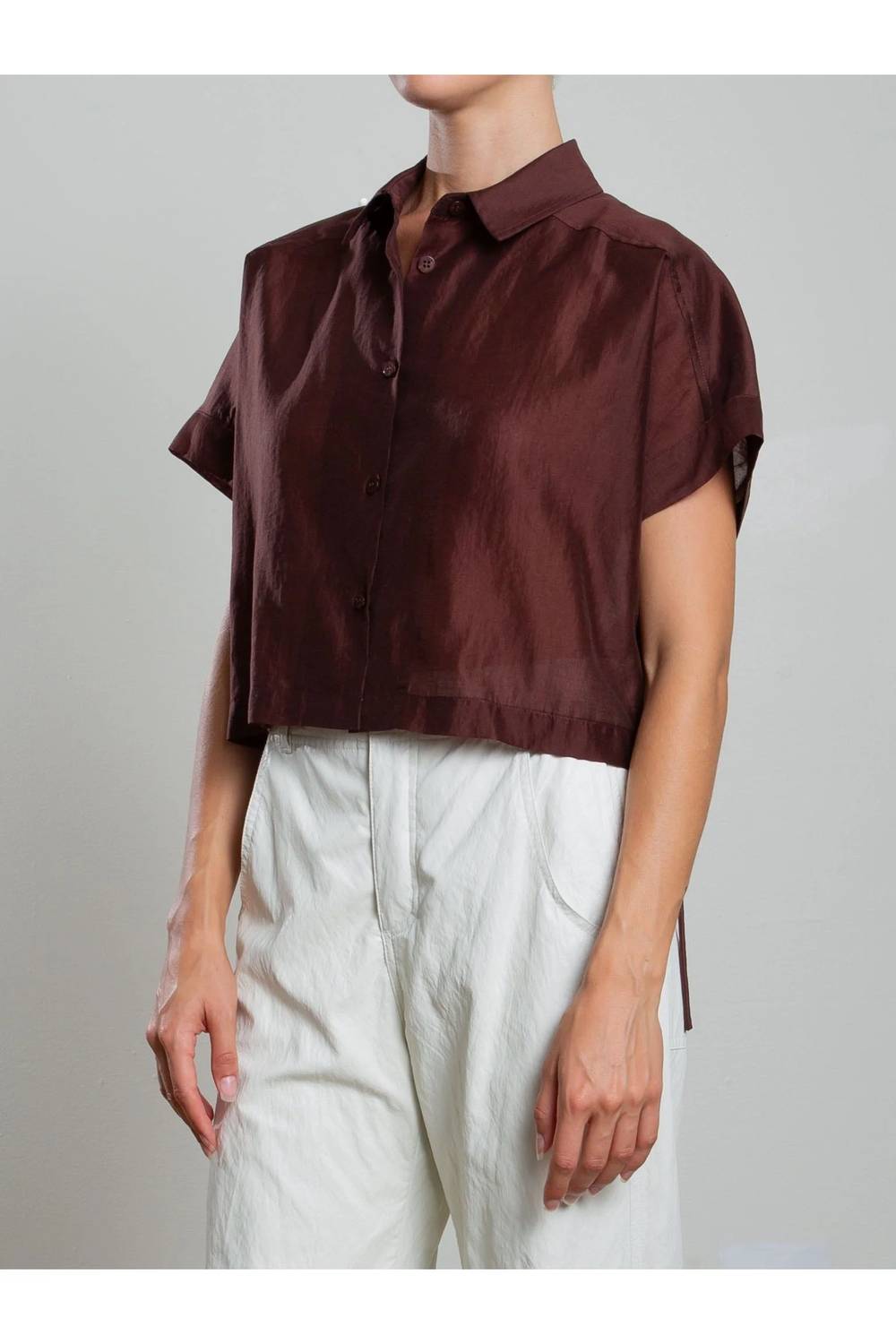 Pharaoh - Zoey Gossamer Boxy Cropped Shirt