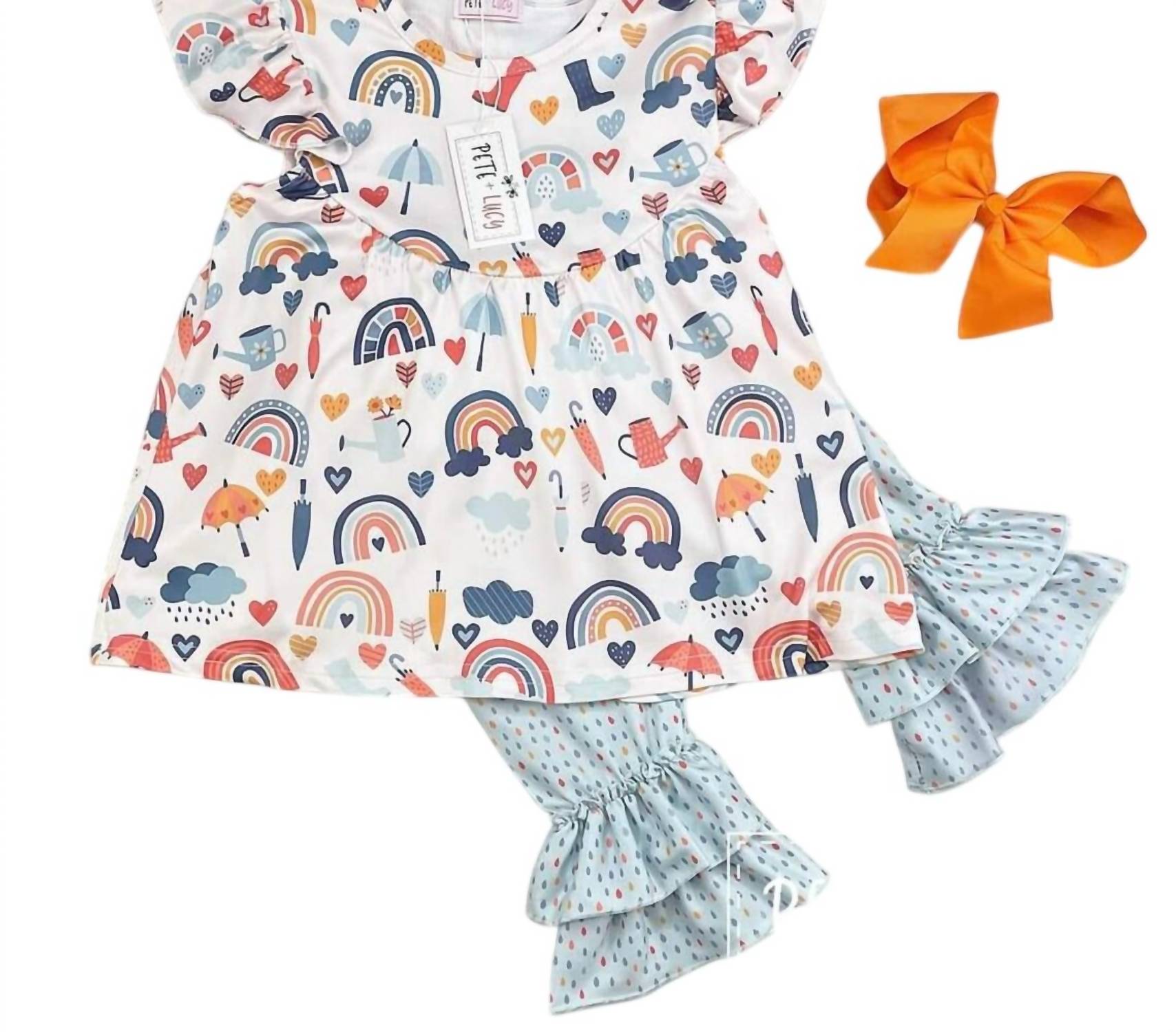Pete + Lucy - Girls April Showers Pant Set