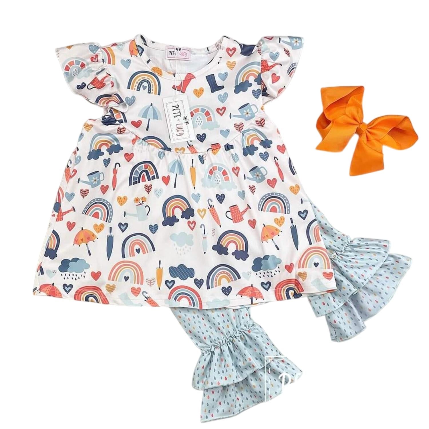 Pete + Lucy - Girls April Showers Pant Set