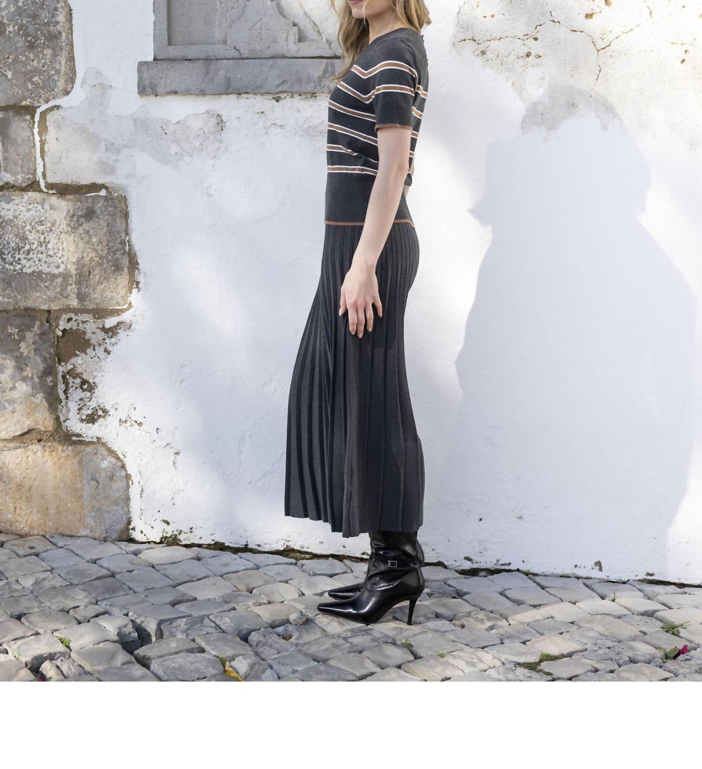 Marble - Short Sleeve Striped Top