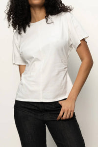 Sanctuary Shirred Waist Dolman Tee in white - women's t-shirt