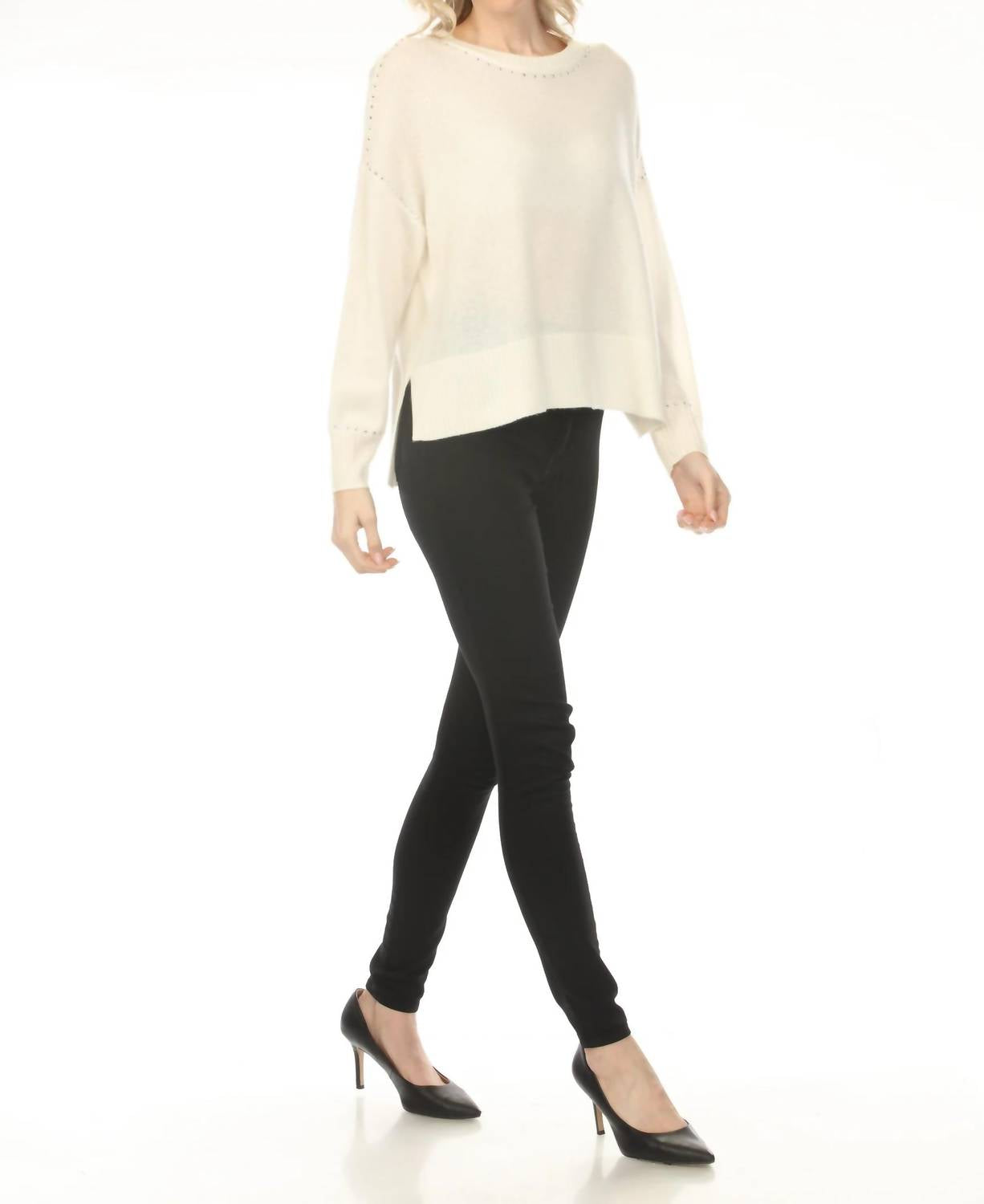 Joseph Ribkoff - Studded Cashmere Knit Sweater Top