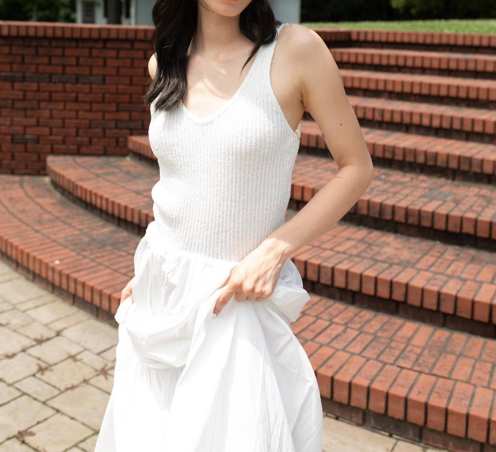 LUMIERE I'm on Vacation Sleeveless Dress in white - women's dress - alternate view