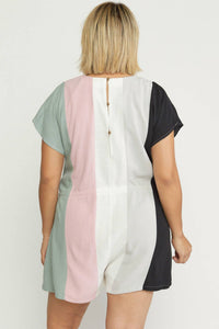 entro Color Block Romper in black - women's pants - detail view