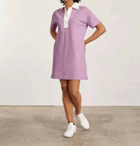 Everlane Organic Cotton Polo Dress in lilac - women's dress