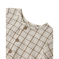 Quincy Mae Kids Pocketed Woven Jumpsuit in blue plaid - item - detail view