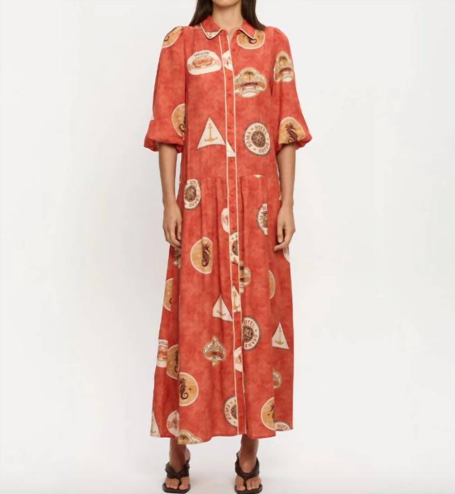 KIVARI Vacanza Maxi Dress in red - women's dress