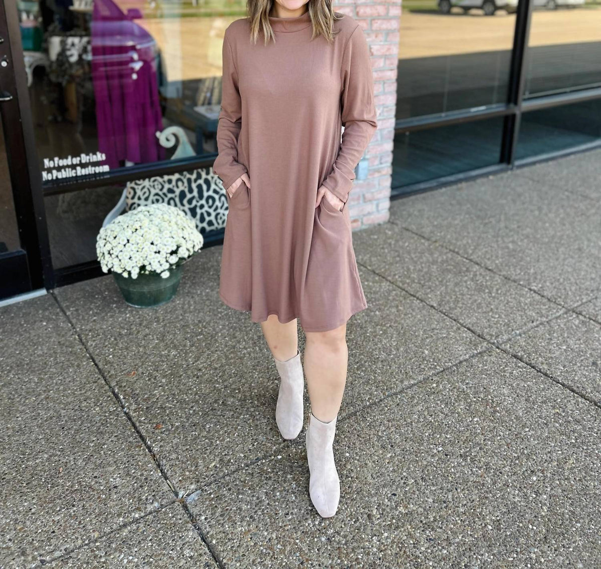 Mittoshop - Mock Neck Sweater Midi Dress