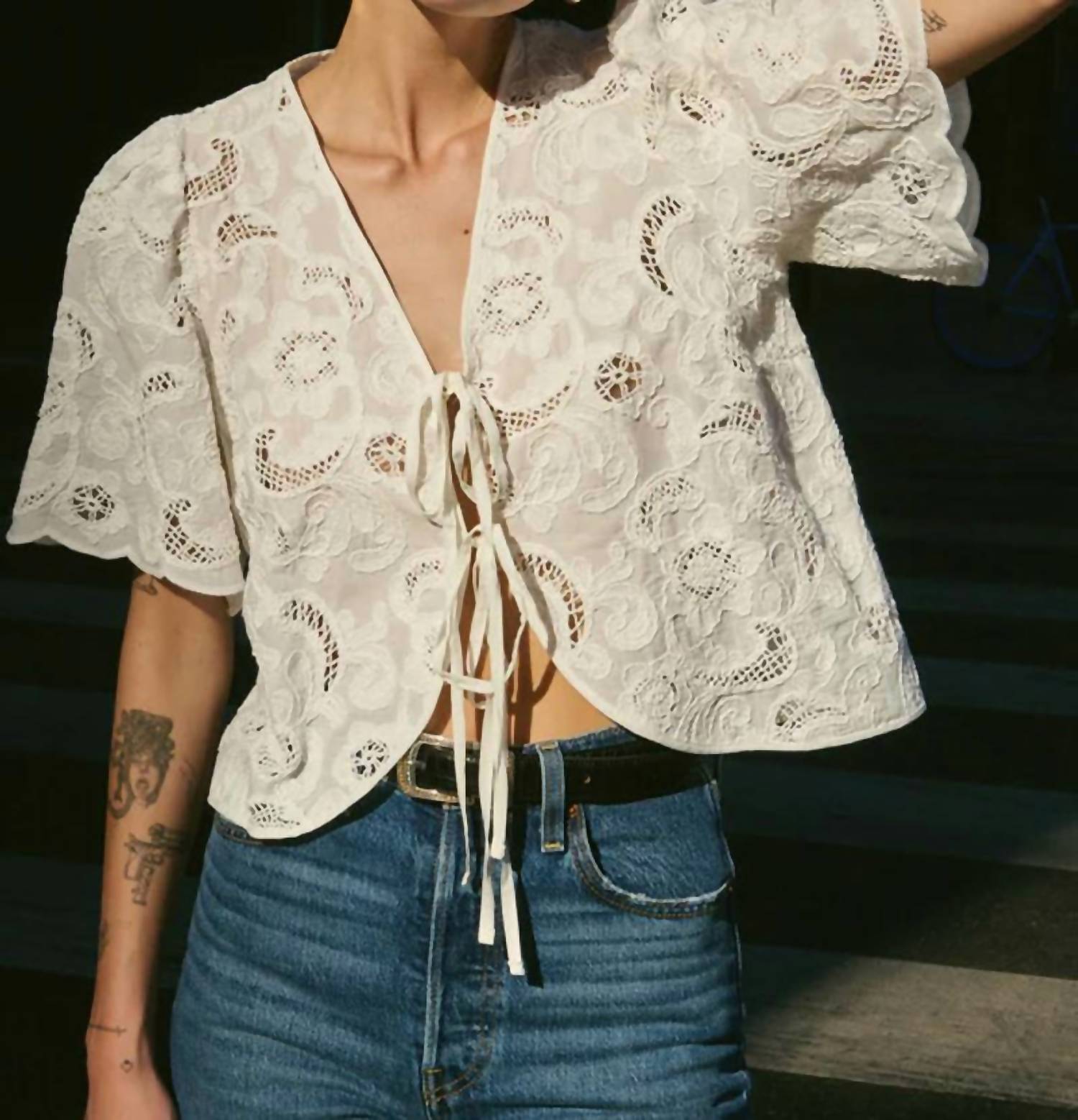 Nation Ltd - Rosalyn Tie Front Top