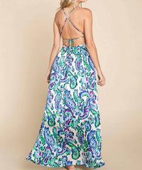Rolypoly - Deep V Neck Boho Maxi Dress