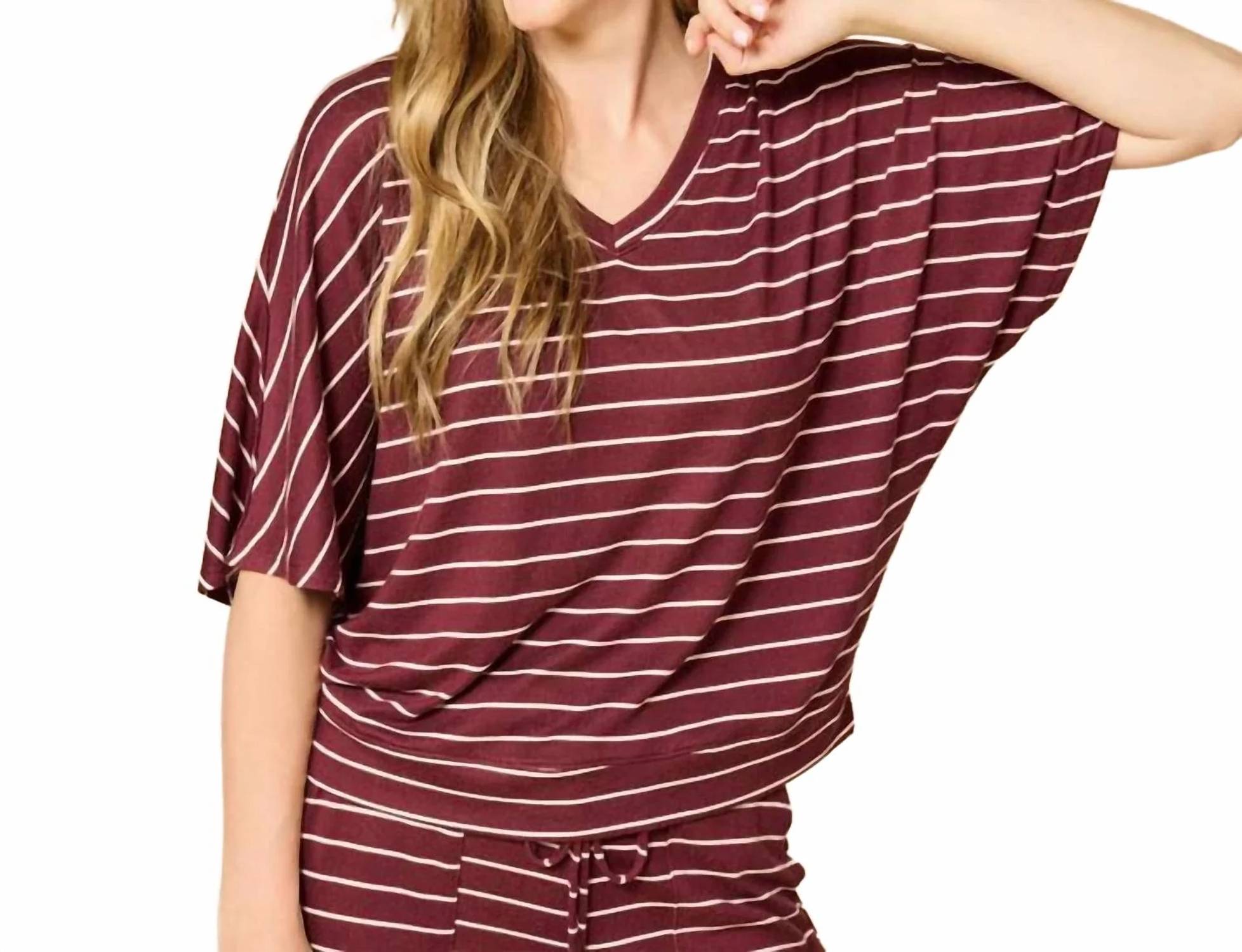 Softies - Women's Relaxed V-neck Capri Lounge Set