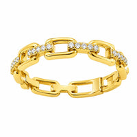 Allyanna Gifts - Women's Moissanite Horseshoe Link Eternity Ring Band