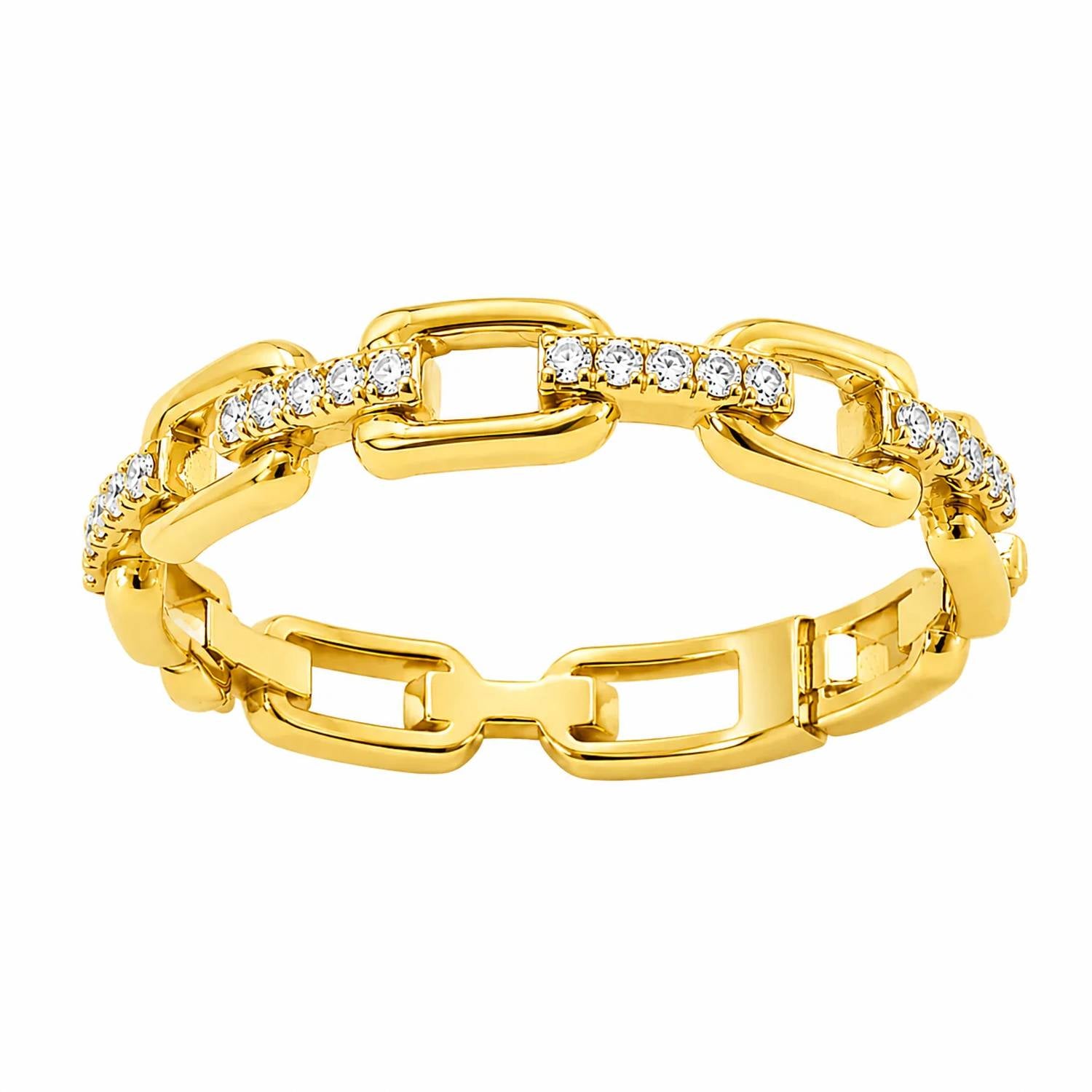 Allyanna Gifts - Women's Moissanite Horseshoe Link Eternity Ring Band