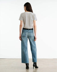 NILI LOTAN Lana Crewneck Tee in natural navy - women's t-shirt - alternate view