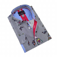 Eight X - Stripes and Butterflies Button Down Shirt