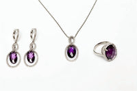 Avenue Chic - Women's Amethyst Dangle Set