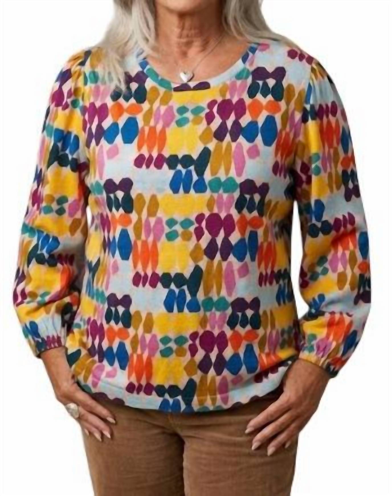 Apny - Painted Pebbles Three Quarter Sleeves Top