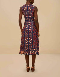 Farm Rio - Boho Floral Scarf Midi Dress