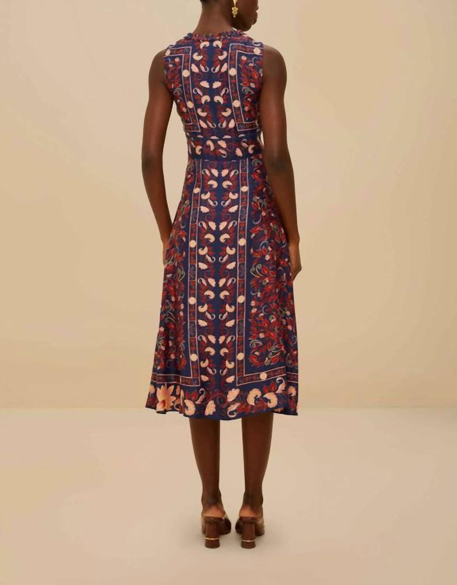 Farm Rio - Boho Floral Scarf Midi Dress